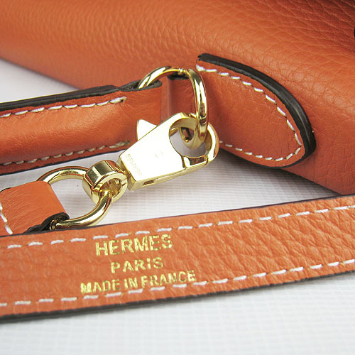 7A Replica Hermes Kelly 32cm Togo Leather Bag Orange 6108